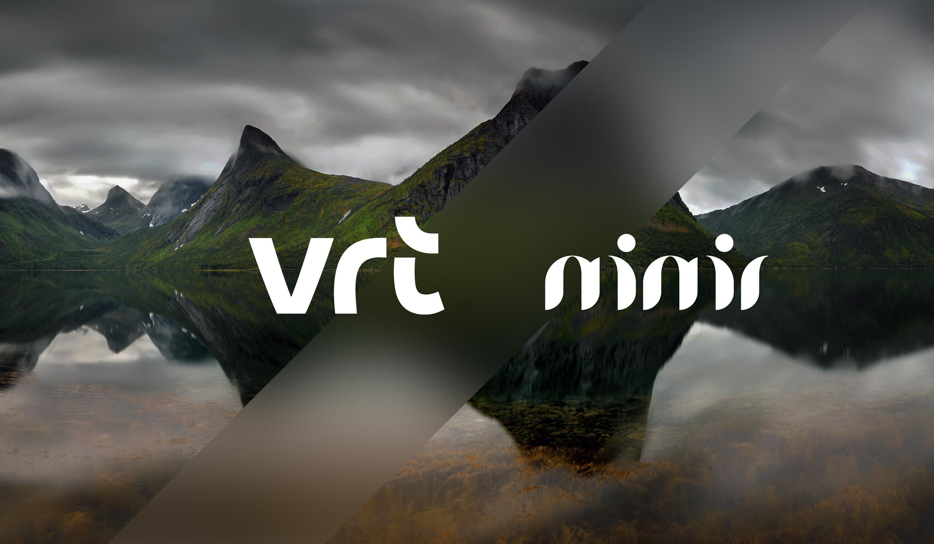 The VRT and Mimir logos over a Norwegian landscape